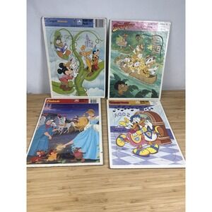 Disney Frame‎ Tray Puzzle Lot Mickey DuckTales Little Mermaid Beauty Beast